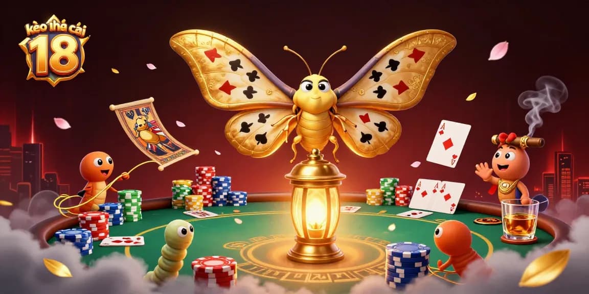 Engage with kèo nhà cái 18 featuring casino elements in a vibrant illustration