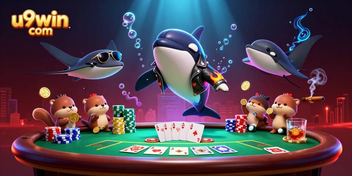 Engage with u9win com's vibrant casino experience featuring a dynamic 3D underwater scene.