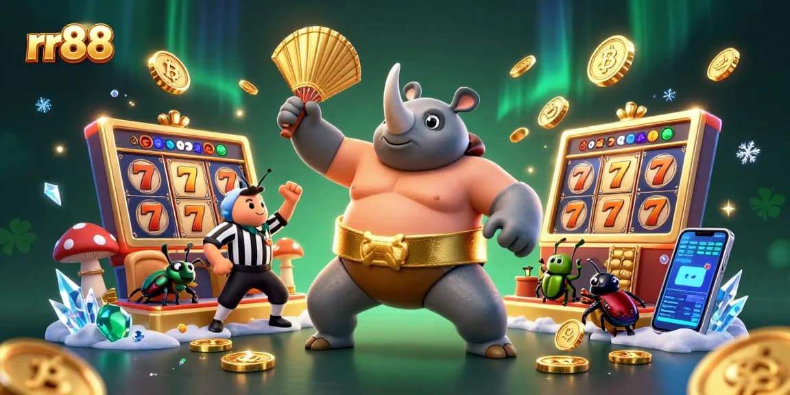 Experience thrilling slots and jackpots at rr88 with our vibrant and dynamic casino illustration.
