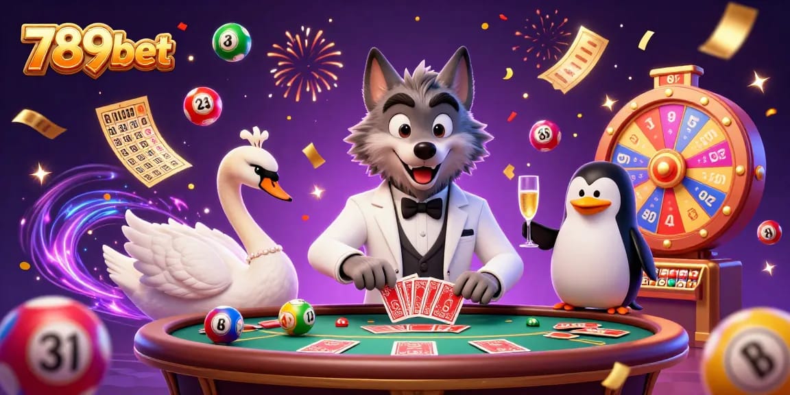 Win big with 789bet at our luxurious casino featuring colorful lottery balls and elegant dealers.