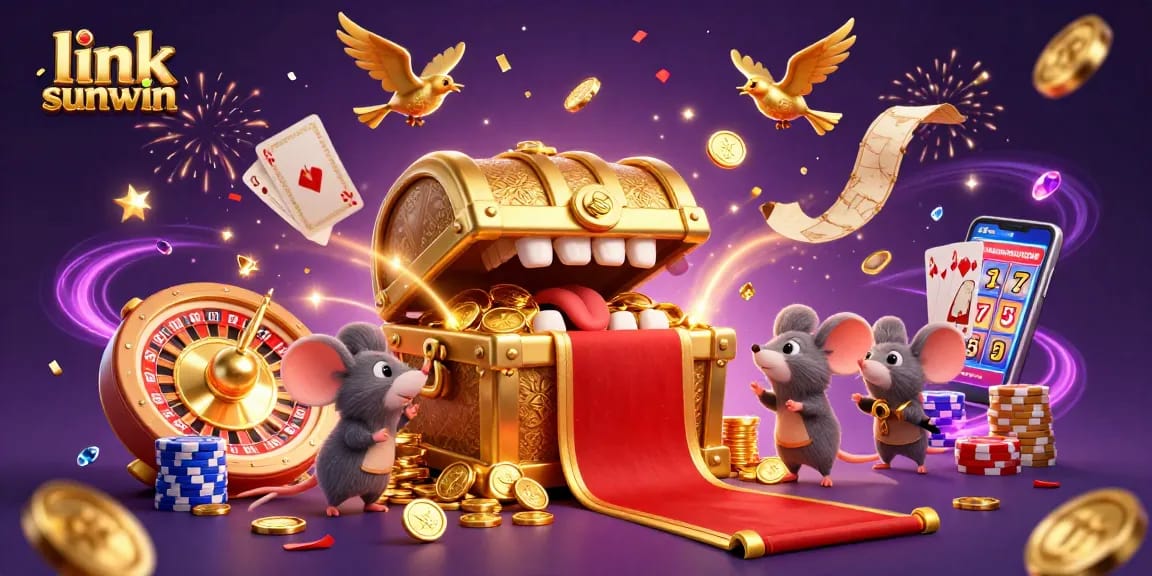 Experience the thrill of link sunwin with vibrant gaming elements and dynamic characters in a rich 3D illustration.
