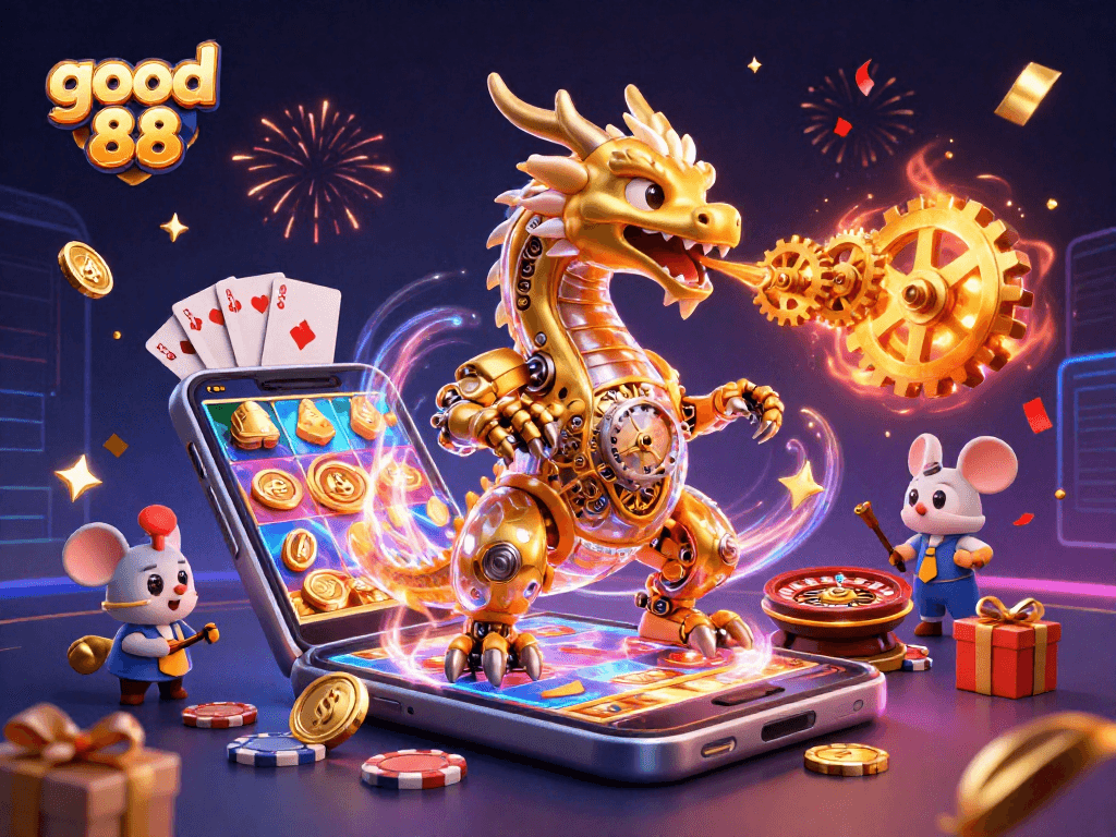 Engage with good 88 as a golden dragon guides thrilling casino adventures and winnings.