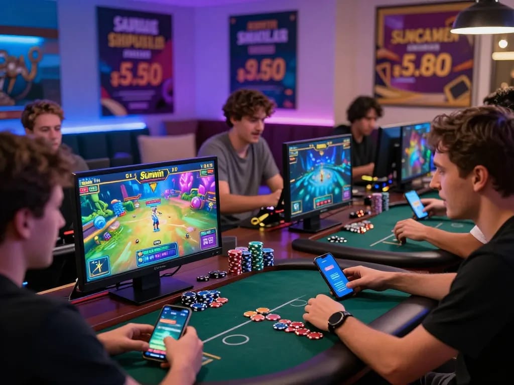 Exciting scene of players enjoying their experience on the Sun Win online gaming platform.