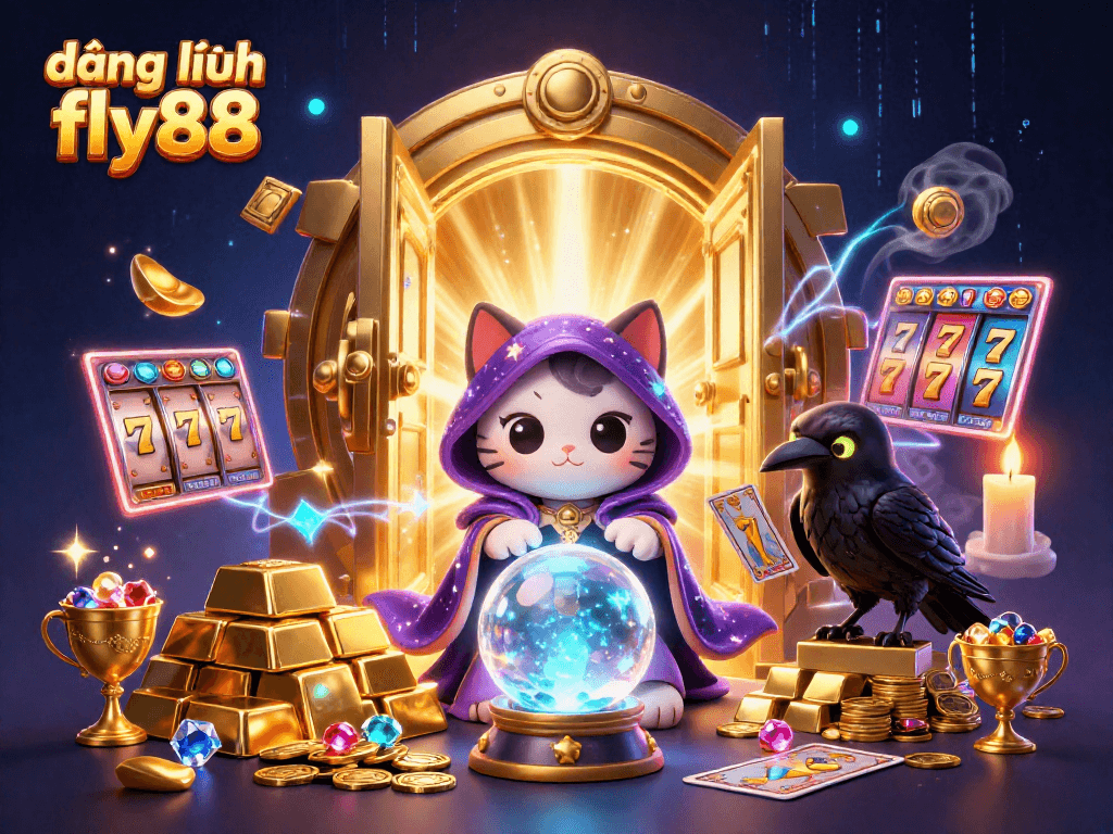 Experience the thrill at đăng nhập fly88 with vibrant 3D characters in a dynamic casino scene.
