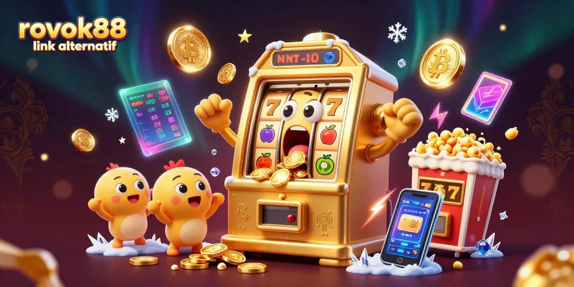 Spin and win with rokok88 link alternatif on a vibrant 3D slot machine scene bursting with action and excitement.