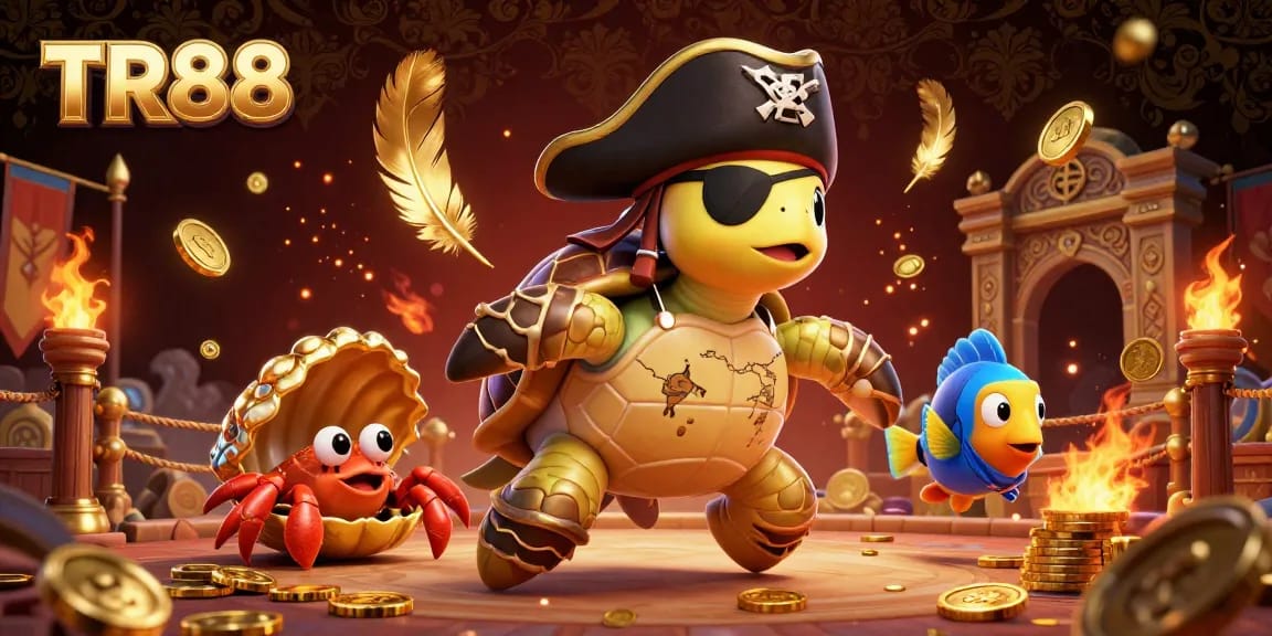 Engage with TR88's thrilling gaming experience featuring vibrant casino characters and treasures.