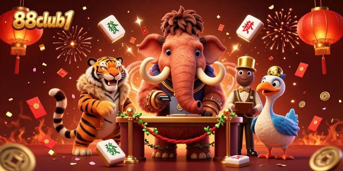 Experience thrilling gameplay at 88club1 with vibrant characters and festive casino elements.