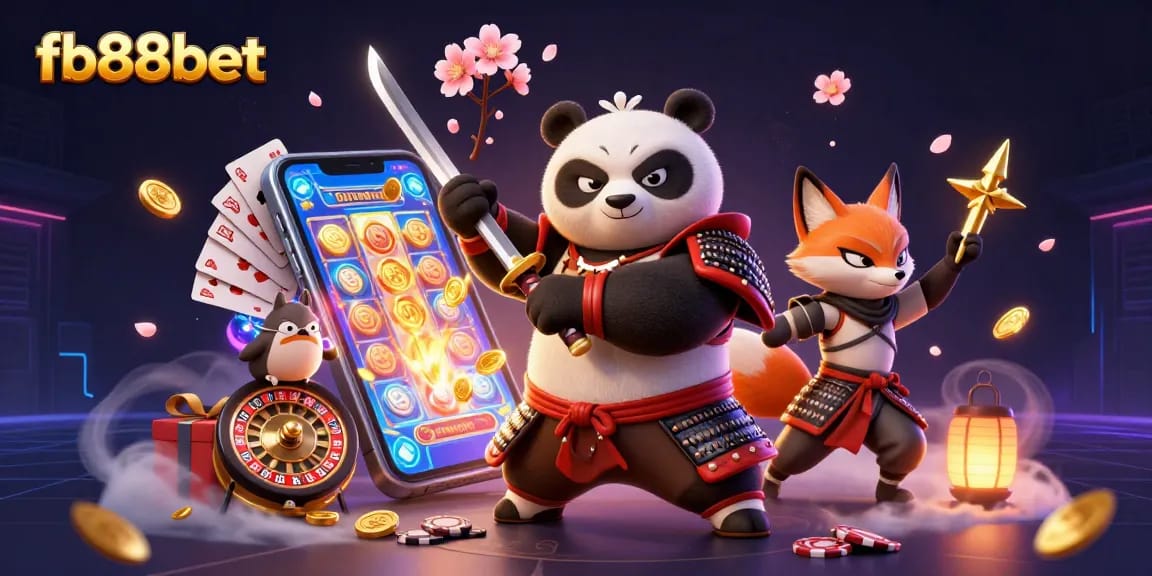 Experience the thrill of gaming at fb88bet with a vibrant 3D casino scene filled with excitement.