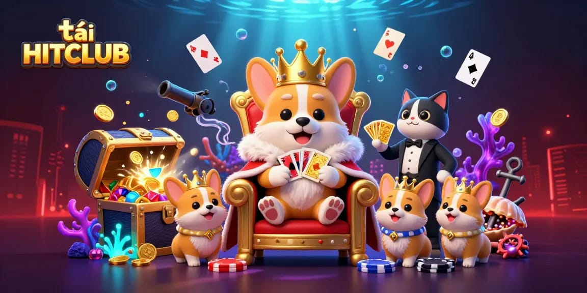 Join the excitement with tải HITCLUB as you experience vibrant underwater gaming adventures surrounded by animated cards and treasures.