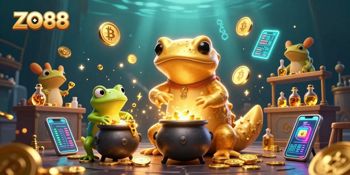 Engage with ZO88 as a golden salamander alchemist transforms elements into winning experiences in vibrant digital gaming.
