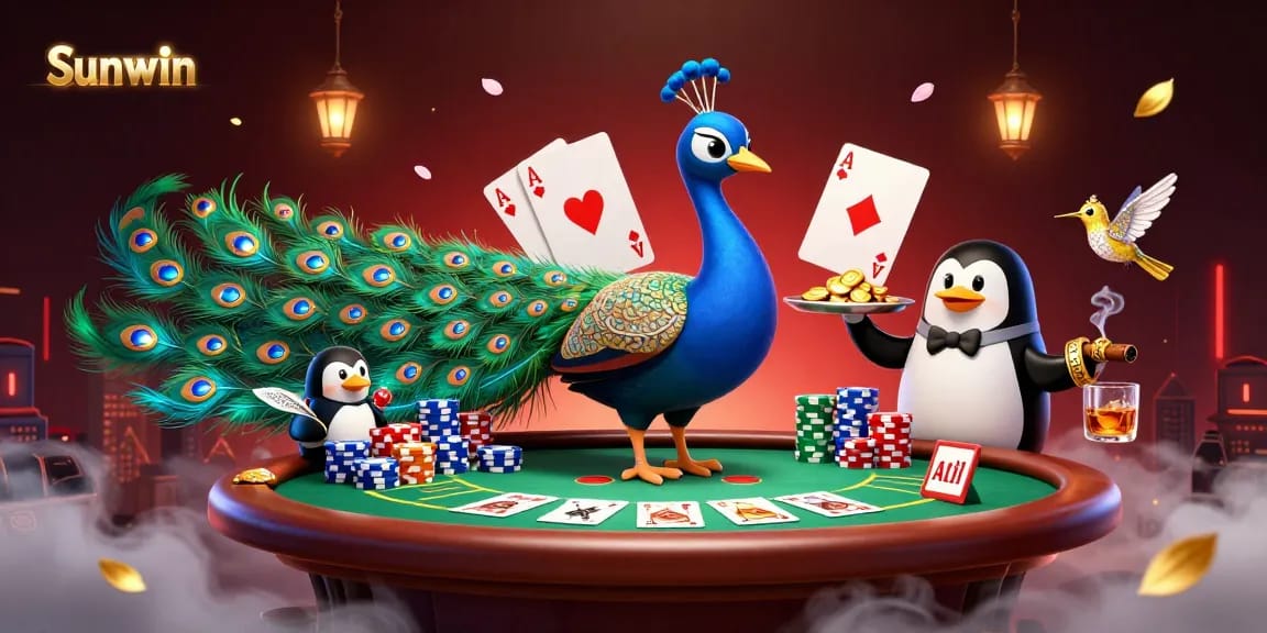 Experience thrilling wins with Sunwin casino, featuring vibrant characters and dynamic gaming elements.