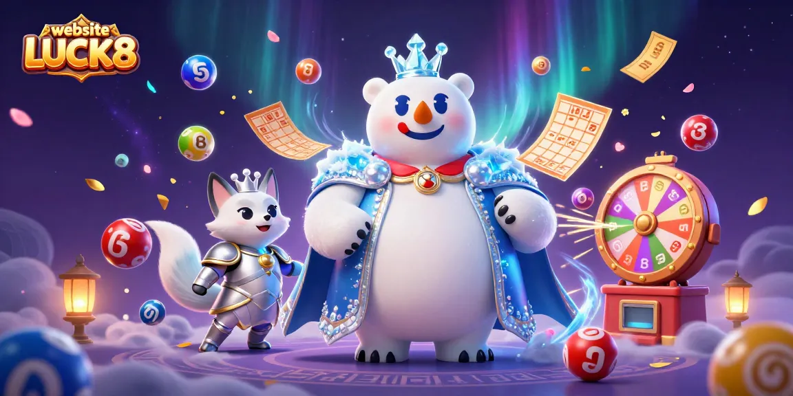 Engage with the dynamic experience of website LUCK8, featuring a polar bear and fox in a magical casino setting.