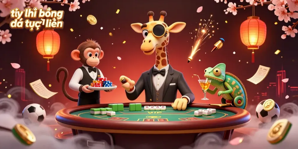 Experience thrilling tỷ lệ bóng đá trực tuyến with our animated giraffe dealer and fun betting elements.