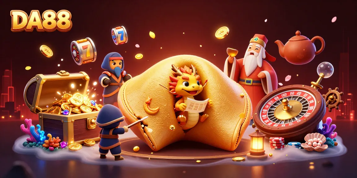 Experience DA88's thrilling casino adventure with golden cookies and dynamic slot reels!