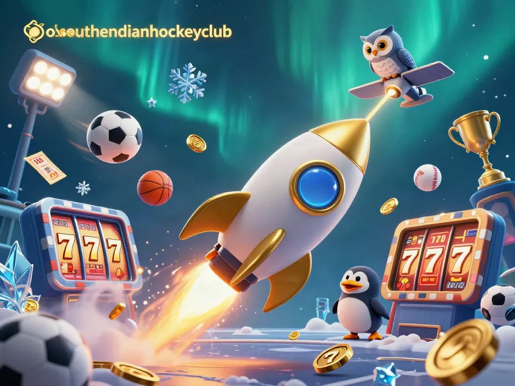 Experience the thrilling adventure of oldsouthendianhockeyclub with a golden penguin in a vibrant casino galaxy.