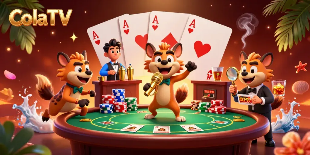 Experience live football action with ColaTV at a vibrant, dynamic casino scene.