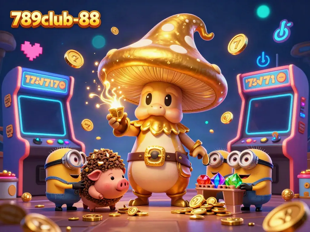 Experience thrilling gaming at 789club-88 with dazzling slots and magical creatures in an enchanting arcade.