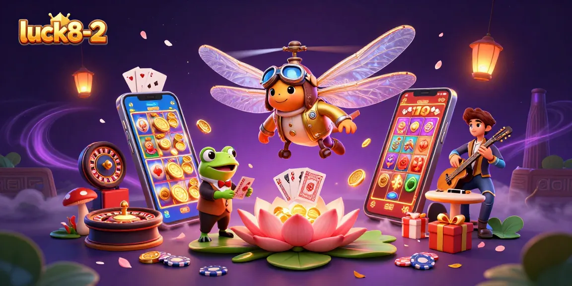 Experience luck8-2 at the dynamic lily pad casino, where friendly characters engage in thrilling card games.