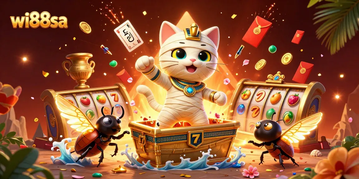 Experience the thrilling excitement of wi88sa with a 3D illustration showcasing a vibrant online casino.