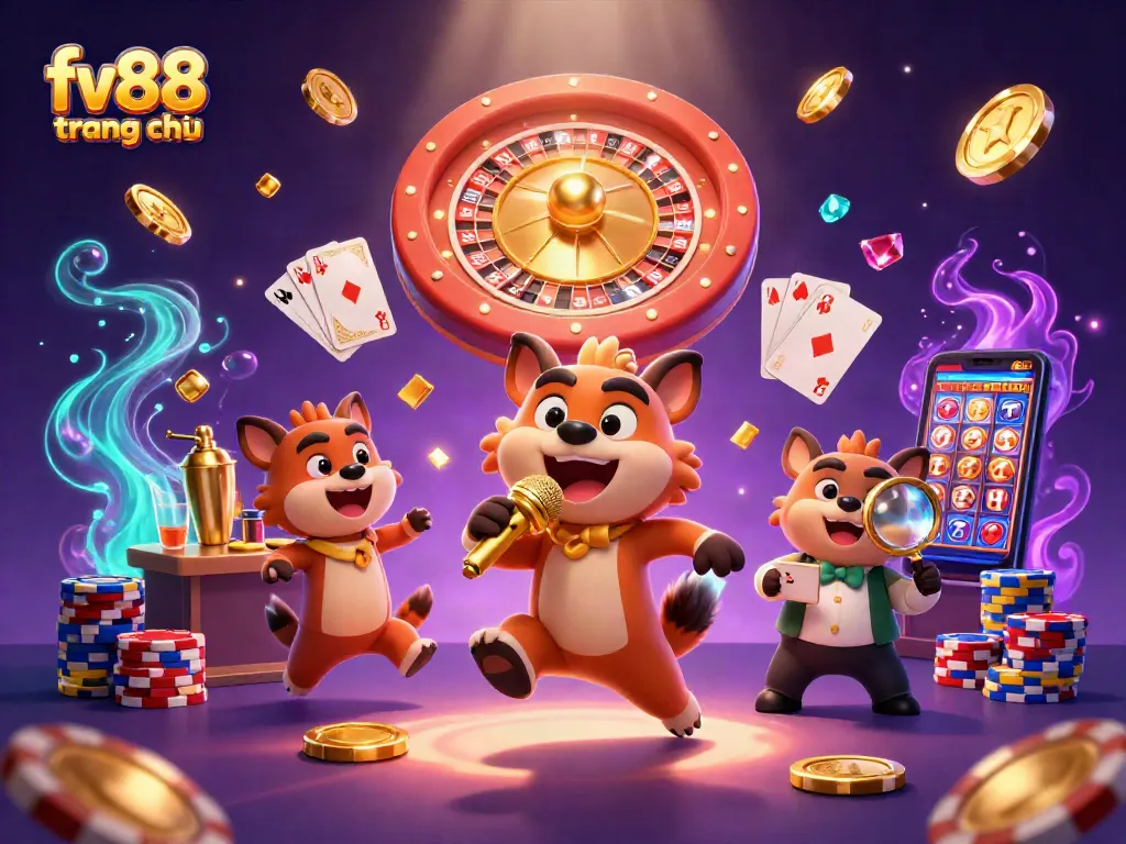 Experience the excitement at fv88 trang chủ with hyenas hosting a vibrant comedy casino club