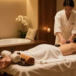 Relaxation and rejuvenation at ALO8 spa, featuring luxurious massage therapy and tranquil ambiance.